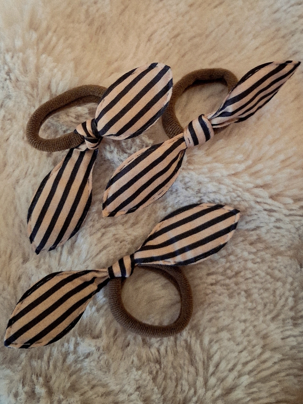 Striped Bow Hair Ties